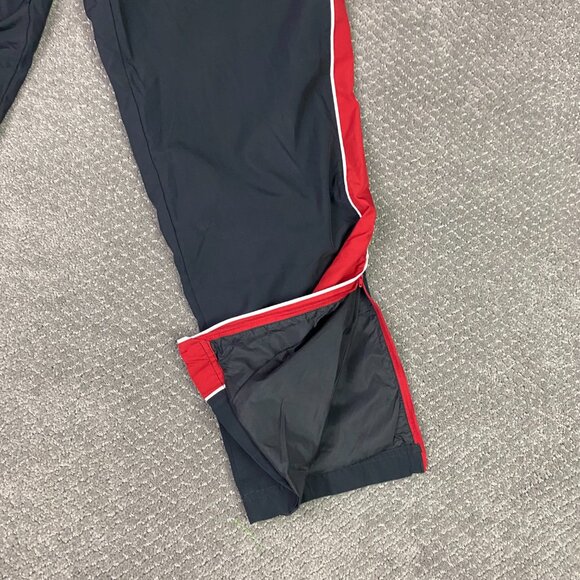 Vintage Nike Woven Track Pants Men's Medium Black Red Stripe Ankle Zip Y2K 2000s - Picture 4 of 14